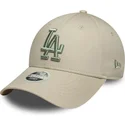 casquette-courbee-beige-ajustable-avec-logo-vert-pour-femme-9forty-league-essential-los-angeles-dodgers-mlb-new-era