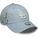 casquette-courbee-bleue-ajustable-pour-femme-9forty-floral-icon-los-angeles-dodgers-mlb-new-era