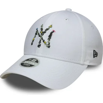 Casquette courbée blanche ajustable pour femme 9FORTY Floral Infill New York Yankees MLB New Era