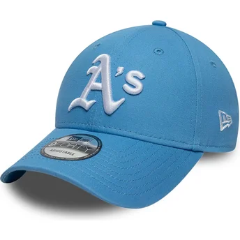 Casquette courbée bleue claire ajustable 9FORTY League Essential Oakland Athletics MLB New Era