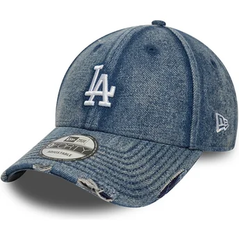 Casquette courbée bleue ajustable 9FORTY Acid Wash Denim Los Angeles Dodgers MLB New Era