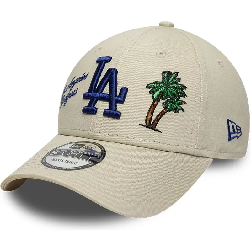 casquette-courbee-beige-ajustable-9forty-city-icon-los-angeles-dodgers-mlb-new-era