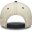 casquette-courbee-beige-et-bleue-marine-snapback-e-frame-city-icon-new-york-yankees-mlb-new-era