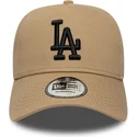 casquette-courbee-marron-snapback-avec-logo-noir-e-frame-league-essential-los-angeles-dodgers-mlb-new-era