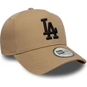 casquette-courbee-marron-snapback-avec-logo-noir-e-frame-league-essential-los-angeles-dodgers-mlb-new-era