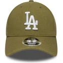 casquette-courbee-verte-snapback-9forty-m-crown-linen-los-angeles-dodgers-mlb-new-era