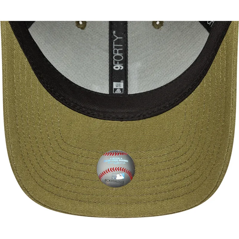 casquette-courbee-verte-snapback-9forty-m-crown-linen-los-angeles-dodgers-mlb-new-era