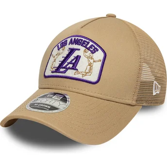 Casquette trucker beige 9FORTY M-Crown A Frame Los Angeles Lakers NBA New Era