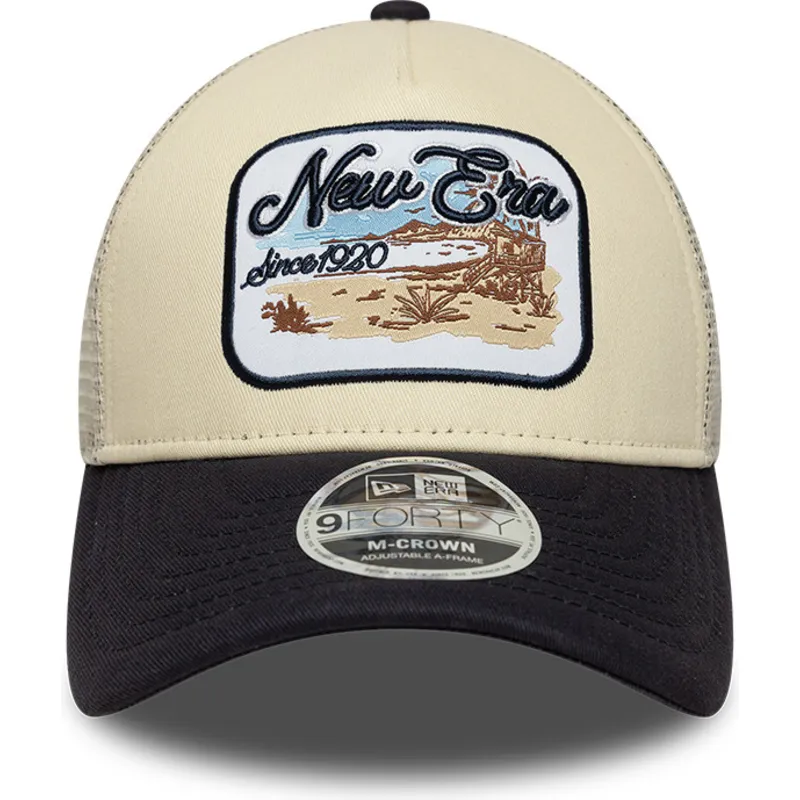 casquette-trucker-beige-et-bleue-marine-9forty-m-crown-a-frame-new-era