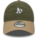 casquette-courbee-verte-et-marron-ajustable-9twenty-mini-washed-contrast-oakland-athletics-mlb-new-era