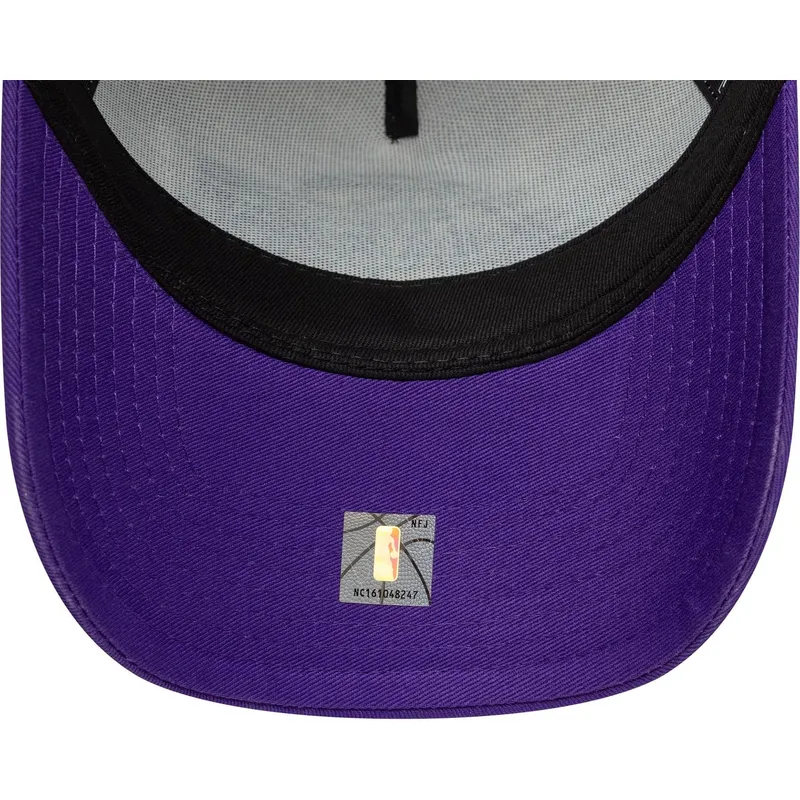 casquette-trucker-violette-et-blanche-a-frame-side-patch-los-angeles-lakers-nba-new-era