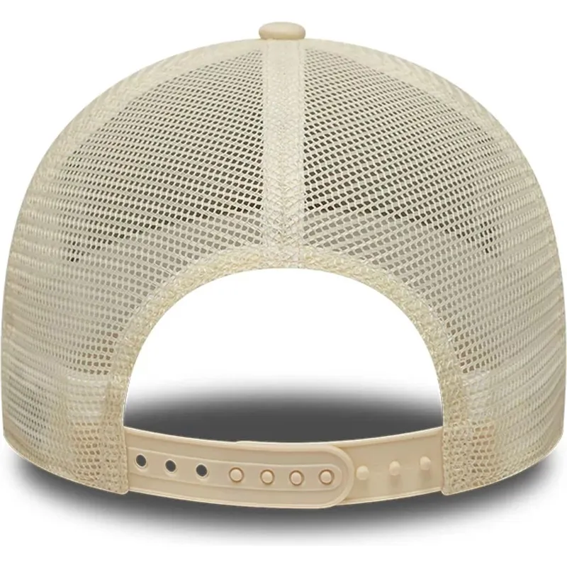 casquette-trucker-beige-avec-logo-beige-a-frame-outline-new-york-yankees-mlb-new-era