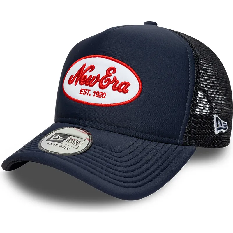 casquette-trucker-bleue-marine-a-frame-oval-foam-patch-new-era