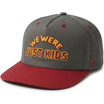 Casquette courbée grise et rouge snapback Just Kids The Retro Homenage