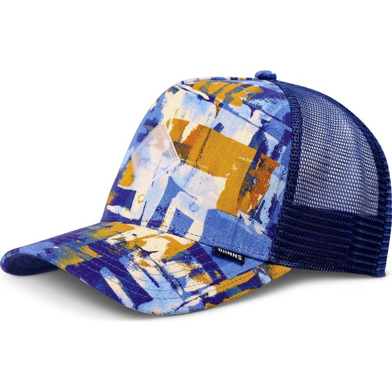 casquette-trucker-bleue-et-marron-hft-patternabstract-djinns