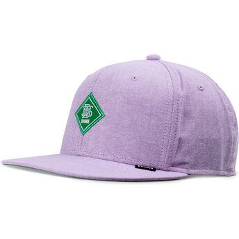 Casquette plate violette snapback avec logo vert OxfordContra Djinns