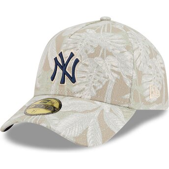 Casquette courbée beige ajustée 59FORTY A Frame Leafy Palm New York Yankees MLB New Era
