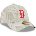 casquette-courbee-beige-ajustee-59forty-a-frame-leafy-palm-boston-red-sox-mlb-new-era