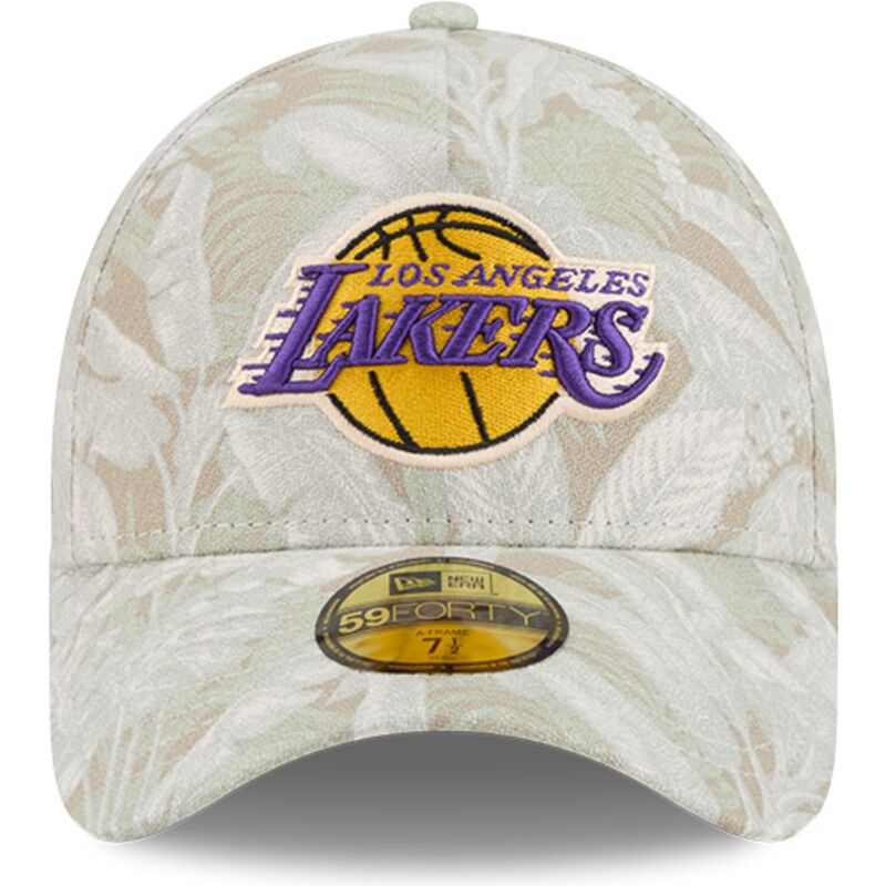 casquette-courbee-beige-ajustee-59forty-a-frame-leafy-palm-los-angeles-lakers-nba-new-era