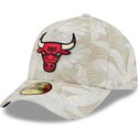 casquette-courbee-beige-ajustee-59forty-a-frame-leafy-palm-chicago-bulls-nba-new-era