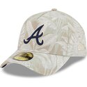 casquette-courbee-beige-ajustee-59forty-a-frame-leafy-palm-atlanta-braves-mlb-new-era
