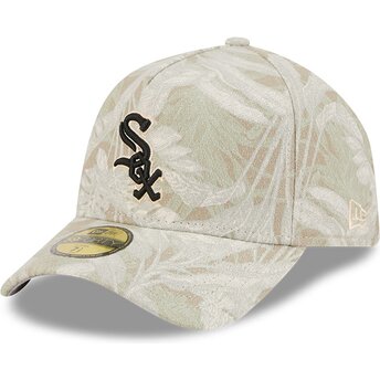 Casquette courbée beige ajustée 59FORTY A Frame Leafy Palm Chicago White Sox MLB New Era