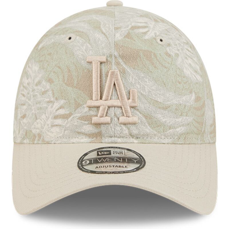 casquette-courbee-beige-ajustable-9twenty-leafy-palm-los-angeles-dodgers-mlb-new-era
