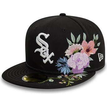 Casquette plate noire ajustée 59FIFTY Floral Chicago White Sox MLB New Era