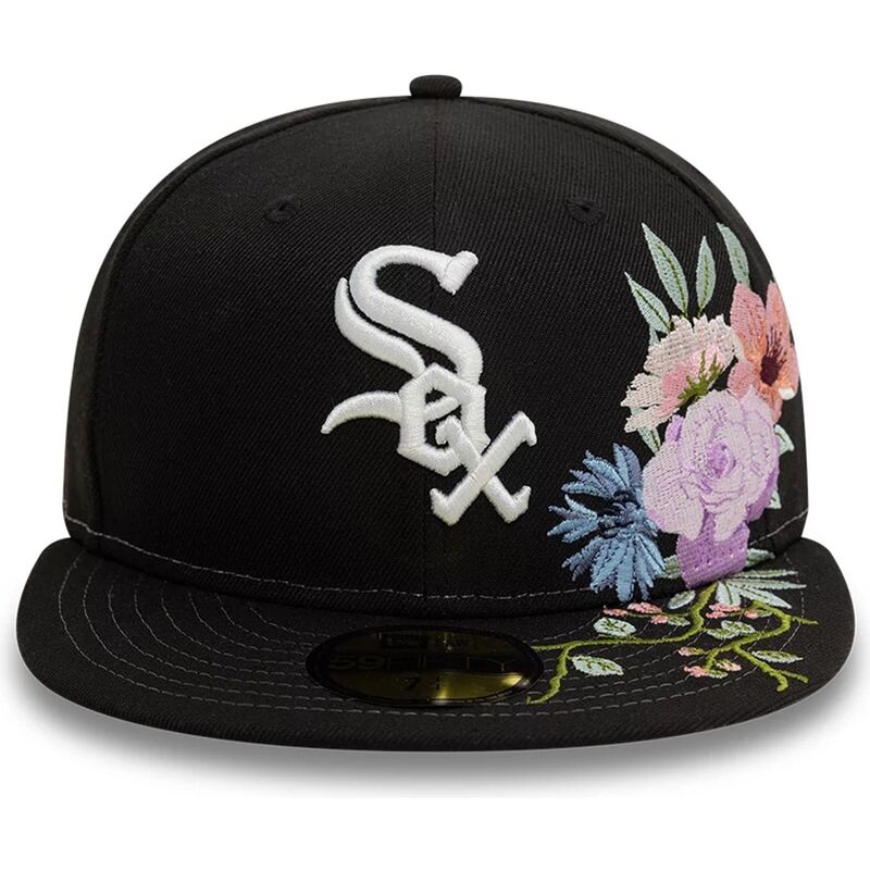 casquette-plate-noire-ajustee-59fifty-floral-chicago-white-sox-mlb-new-era