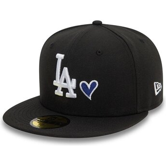 Casquette plate noire ajustée 59FIFTY Heart Icon Los Angeles Dodgers MLB New Era