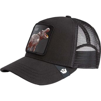 Casquette trucker noire hippopotame Gut Hippo Sport The Farm Goorin Bros.