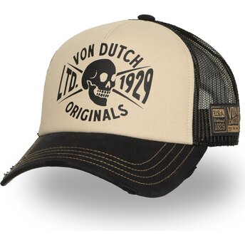 Casquette trucker beige et noire CREW28 Von Dutch