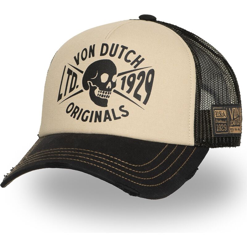 casquette-trucker-beige-et-noire-crew28-von-dutch casquette-trucker-beige-et-noire-crew28-von-dutch