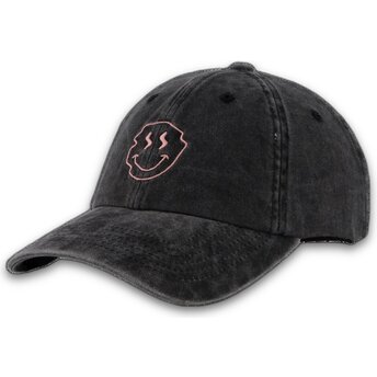 Casquette courbée noire ajustable Smiley Washed Pica Pica
