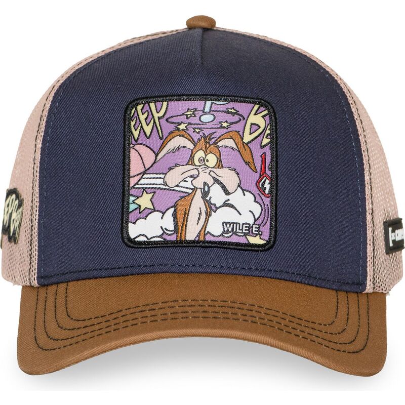 casquette-trucker-bleue-marine-et-marron-coyote-loo13-wilb-looney-tunes-capslab