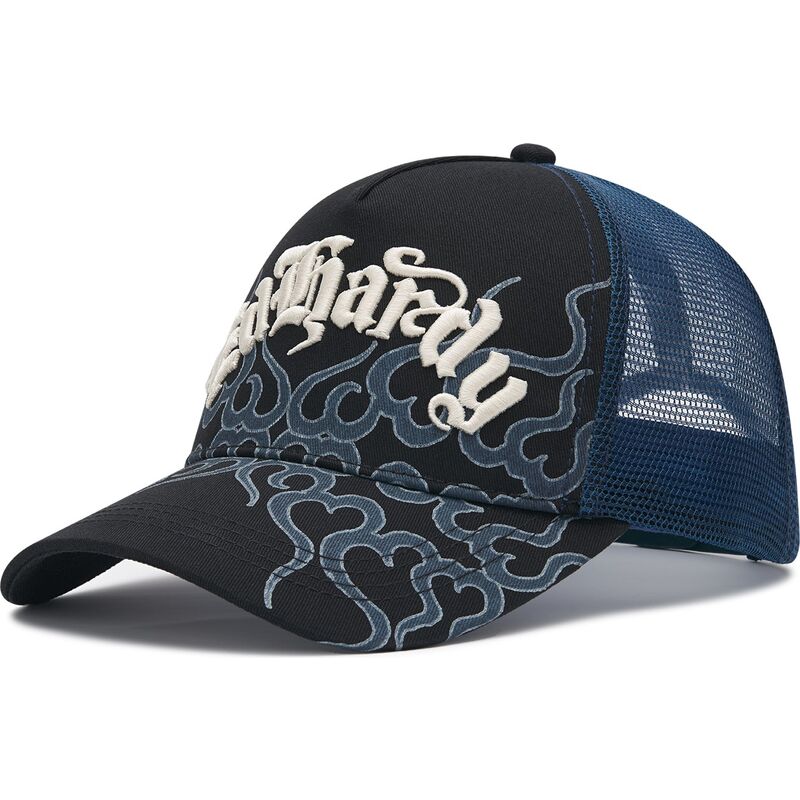 casquette-trucker-noire-flaming-ed-hardy