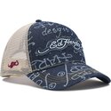casquette-trucker-bleue-marine-et-beige-don-denim-ed-hardy