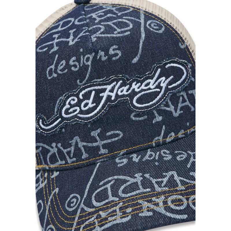 casquette-trucker-bleue-marine-et-beige-don-denim-ed-hardy casquette-trucker-bleue-marine-et-beige-don-denim-ed-hardy