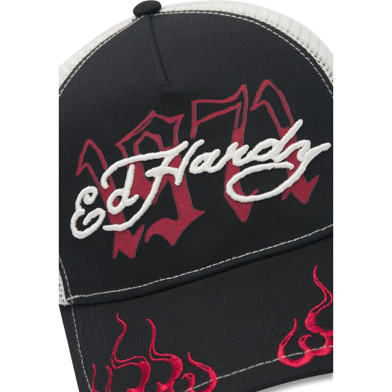 casquette-trucker-noire-beige-et-rouge-1971-ed-hardy