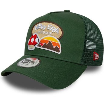 Casquette trucker verte pour enfant A Frame Outdoor New Era