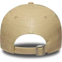 casquette-courbee-beige-ajustable-pour-femme-avec-logo-beige-9forty-pu-pattern-new-york-yankees-mlb-new-era