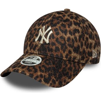 Casquette courbée léopard ajustable pour femme 9FORTY Lionpard Cosy New York Yankees MLB New Era