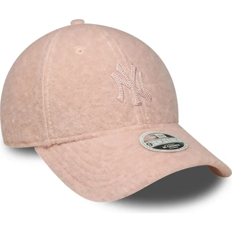 casquette-courbee-rose-snapback-pour-femme-avec-logo-rose-9forty-m-crown-winter-borg-new-york-yankees-mlb-new-era casquette-courbee-rose-snapback-pour-femme-avec-logo-rose-9forty-m-crown-winter-borg-new-york-yankees-mlb-new-era