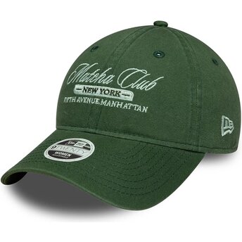 Casquette courbée verte ajustable pour femme 9TWENTY Matcha Club New Era