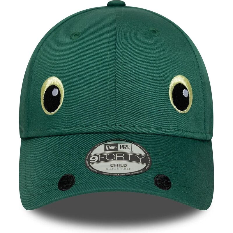 casquette-courbee-verte-snapback-pour-enfant-9forty-dino-face-new-era