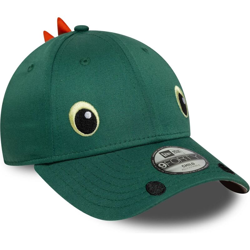 casquette-courbee-verte-snapback-pour-enfant-9forty-dino-face-new-era