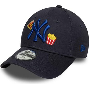 Casquette courbée bleue marine ajustable pour enfant avec logo bleu marine 9FORTY Food Icon New York Yankees MLB New Era