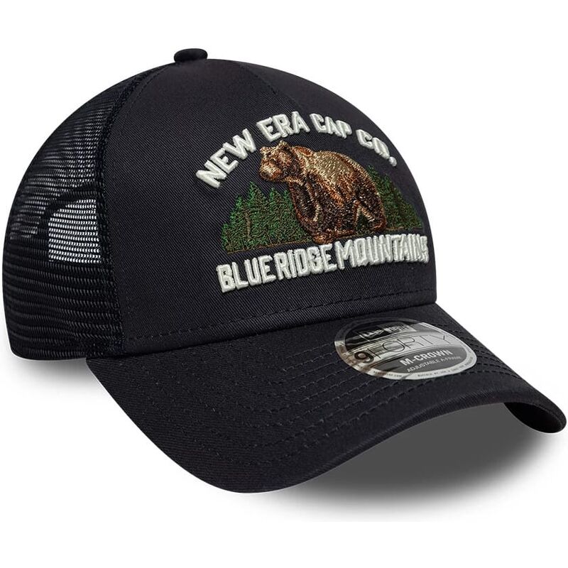 casquette-trucker-bleue-marine-9forty-m-crown-a-frame-graphic-blue-ridge-mountains-new-era