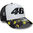 casquette-trucker-noire-et-blanche-e-frame-print-visor-valentino-rossi-vr46-motogp-new-era