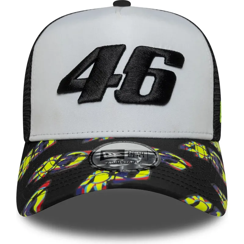 casquette-trucker-noire-et-blanche-e-frame-print-visor-valentino-rossi-vr46-motogp-new-era casquette-trucker-noire-et-blanche-e-frame-print-visor-valentino-rossi-vr46-motogp-new-era